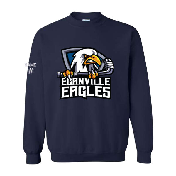 Gildan Unisex Eagles Crest Printed Crewneck Thumbnail