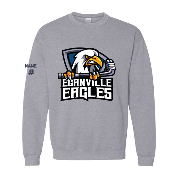 Gildan Unisex Eagles Crest Printed Crewneck Thumbnail
